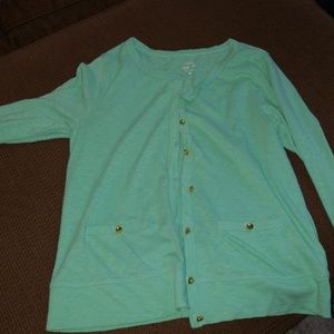 J Crew painter tee cardigan